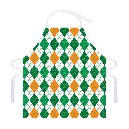 St Patrick's Day Argyle Pattern Print Adjustable Apron