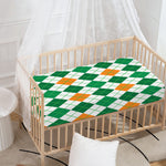 St Patrick's Day Argyle Pattern Print Baby Crib Sheet