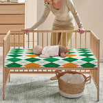 St Patrick's Day Argyle Pattern Print Baby Crib Sheet