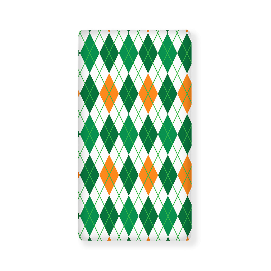 St Patrick's Day Argyle Pattern Print Baby Crib Sheet
