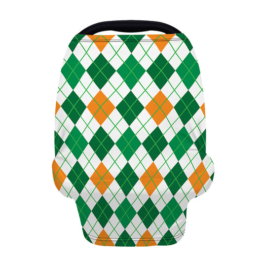 St Patrick's Day Argyle Pattern Print Baby Seat Cover