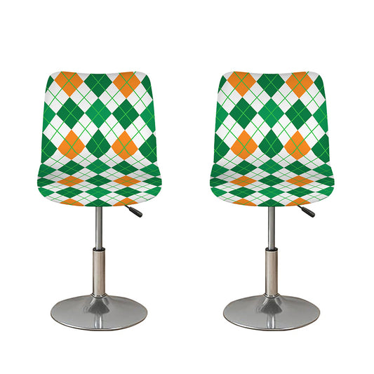 St Patrick's Day Argyle Pattern Print Bar Stool Covers