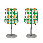 St Patrick's Day Argyle Pattern Print Bar Stool Covers