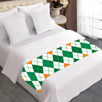 St Patrick's Day Argyle Pattern Print Bed Runner