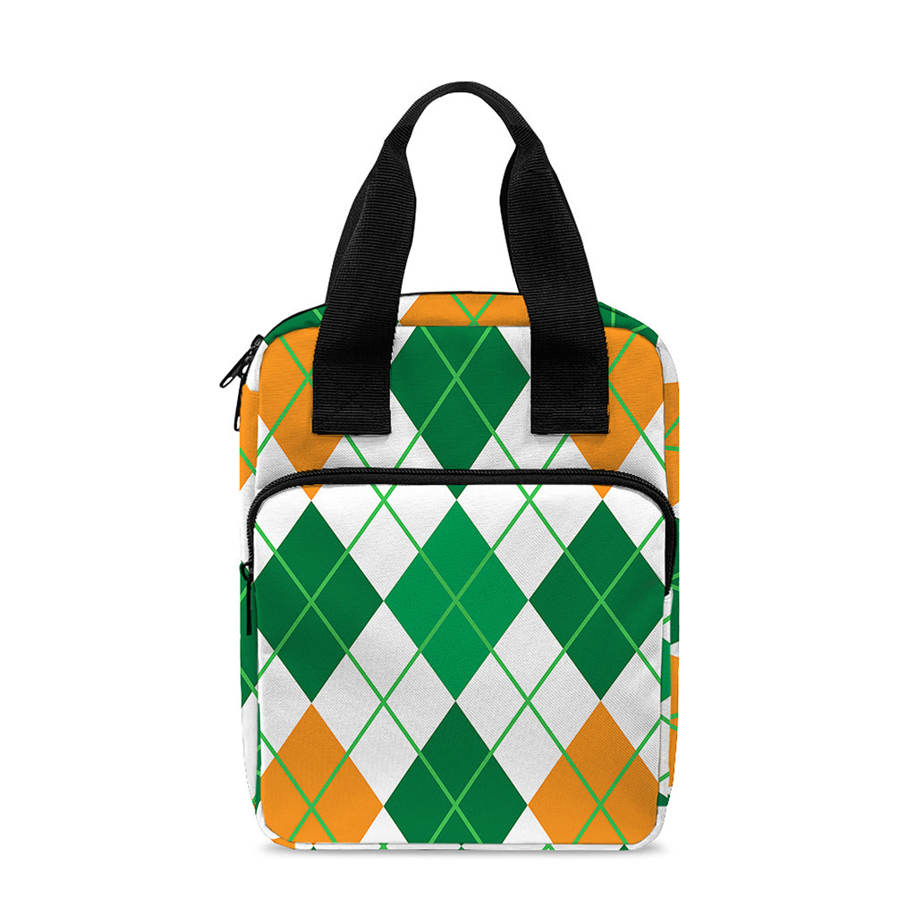 St Patrick's Day Argyle Pattern Print Bible Tote Bag
