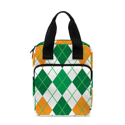 St Patrick's Day Argyle Pattern Print Bible Tote Bag
