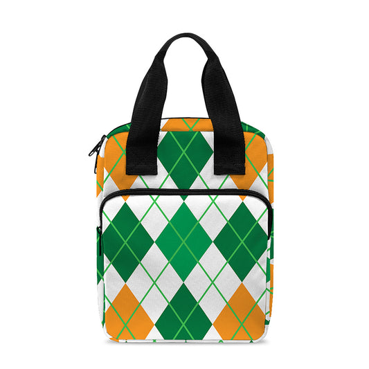 St Patrick's Day Argyle Pattern Print Bible Tote Bag