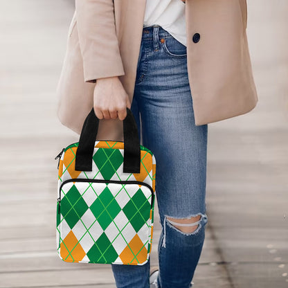 St Patrick's Day Argyle Pattern Print Bible Tote Bag