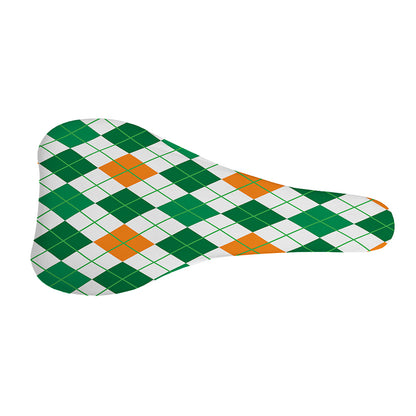 St Patrick's Day Argyle Pattern Print Bicycle Seat Cover