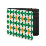 St Patrick's Day Argyle Pattern Print Bifold Wallet