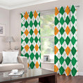 St Patrick's Day Argyle Pattern Print Dimout Grommet Curtains