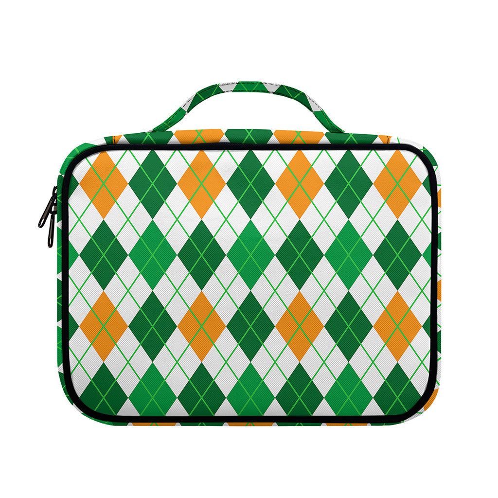 St Patrick's Day Argyle Pattern Print Briefcase Bible Bag