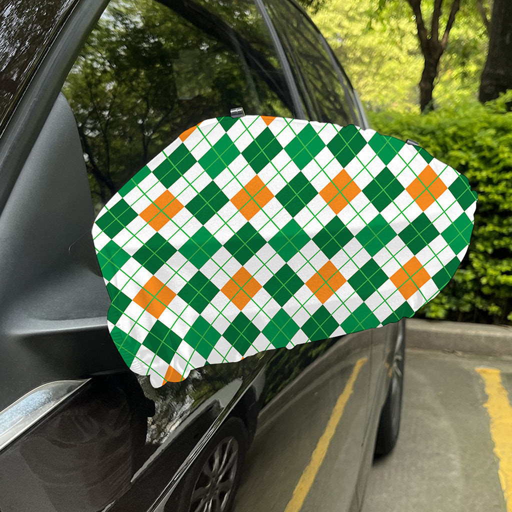 St Patrick's Day Argyle Pattern Print Car Side Mirror Covers