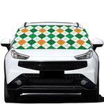 St Patrick's Day Argyle Pattern Print Car Windshield Snow Cover