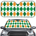 St Patrick's Day Argyle Pattern Print Car Windshield Sun Shade