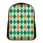 St Patrick's Day Argyle Pattern Print Casual Backpack