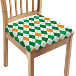 St Patrick's Day Argyle Pattern Print Chair Cushion Cover