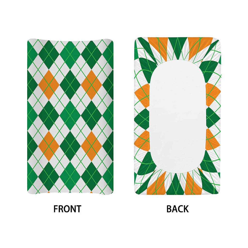 St Patrick's Day Argyle Pattern Print Changing Pad Cover