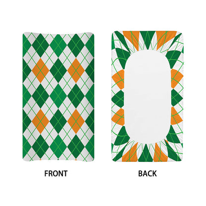 St Patrick's Day Argyle Pattern Print Changing Pad Cover