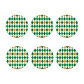St Patrick's Day Argyle Pattern Print Coaster Set