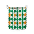 St Patrick's Day Argyle Pattern Print Collapsible Laundry Basket