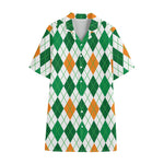 St Patrick's Day Argyle Pattern Print Cotton Hawaiian Shirt