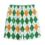 St Patrick's Day Argyle Pattern Print Cotton Shorts