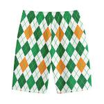 St Patrick's Day Argyle Pattern Print Cotton Shorts