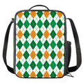 St Patrick's Day Argyle Pattern Print Crossbody Lunch Bag