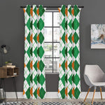 St Patrick's Day Argyle Pattern Print Curtain