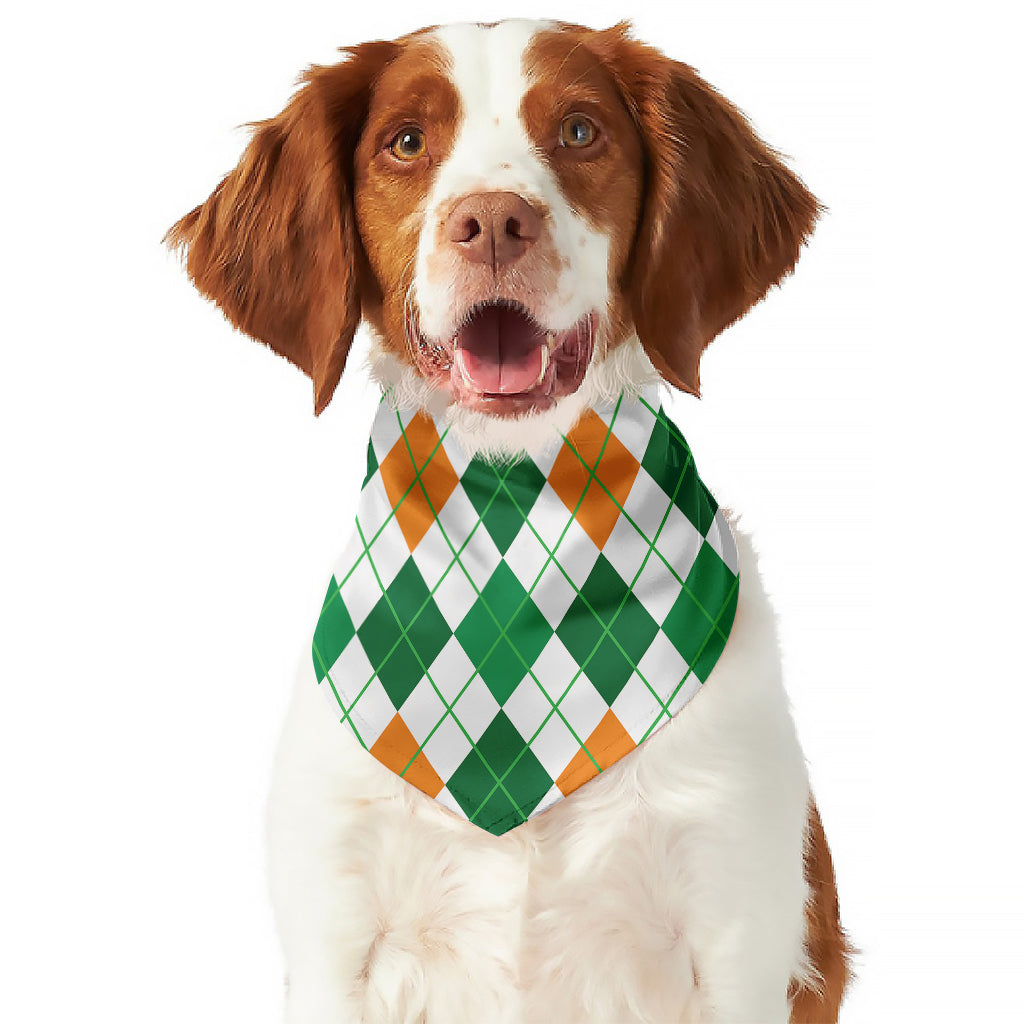 St Patrick's Day Argyle Pattern Print Dog Bandana