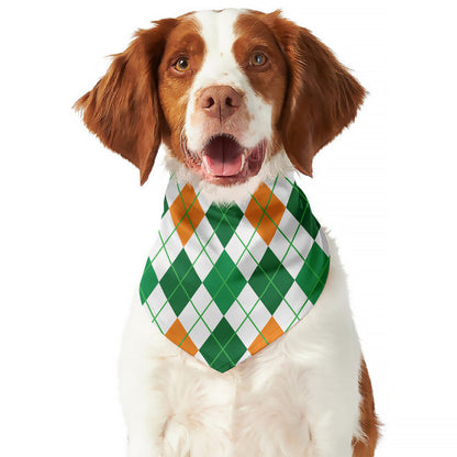St Patrick's Day Argyle Pattern Print Dog Bandana