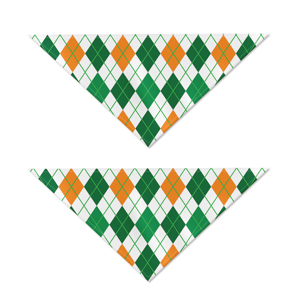 St Patrick's Day Argyle Pattern Print Dog Bandana