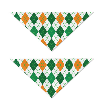 St Patrick's Day Argyle Pattern Print Dog Bandana