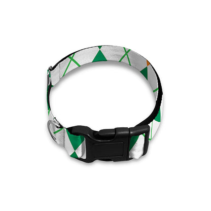 St Patrick's Day Argyle Pattern Print Dog Collar