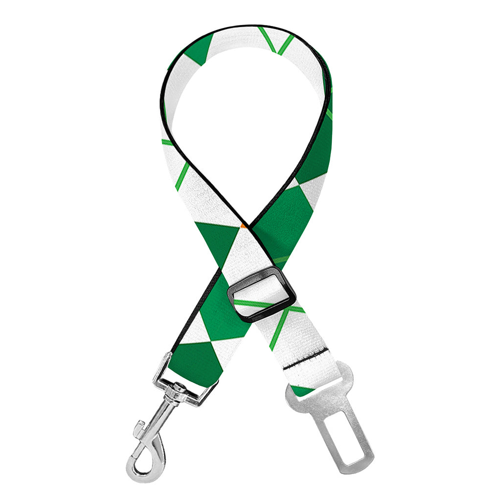 St Patrick's Day Argyle Pattern Print Dog Seat Belt