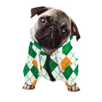 St Patrick's Day Argyle Pattern Print Dog Zip Up Hoodie
