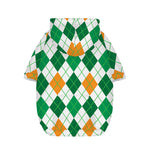 St Patrick's Day Argyle Pattern Print Dog Zip Up Hoodie
