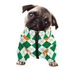 St Patrick's Day Argyle Pattern Print Dog Zip Up Jacket