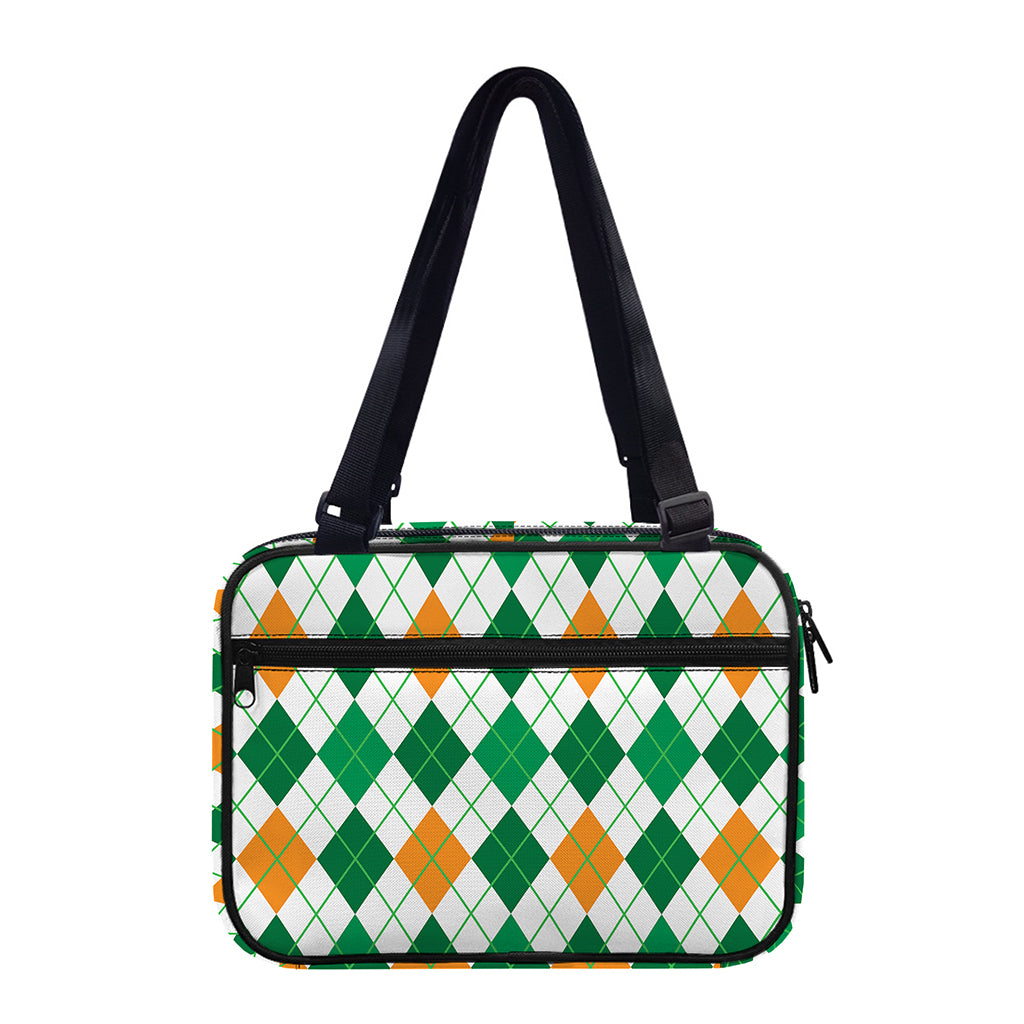 St Patrick's Day Argyle Pattern Print Double Strap Bible Bag