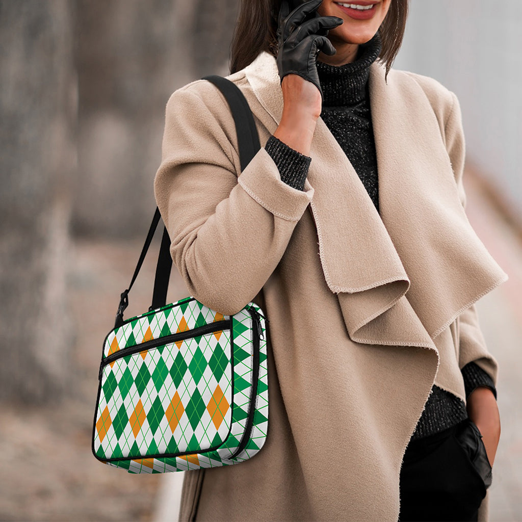 St Patrick's Day Argyle Pattern Print Double Strap Bible Bag