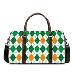 St Patrick's Day Argyle Pattern Print Duffle Bag
