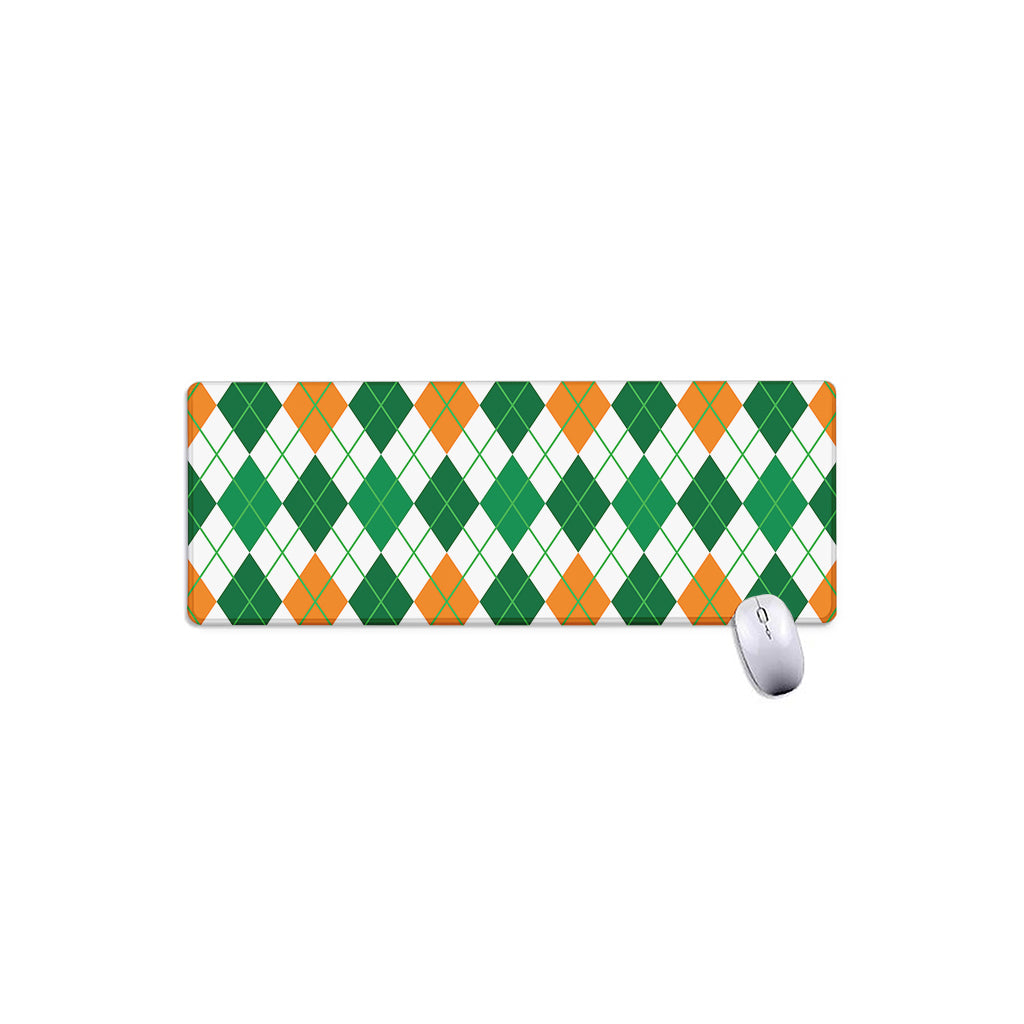 St Patrick's Day Argyle Pattern Print Extended Mouse Pad
