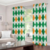 St Patrick's Day Argyle Pattern Print Extra Wide Grommet Curtains