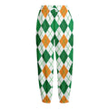 St Patrick's Day Argyle Pattern Print Fleece Lined Knit Pants