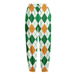 St Patrick's Day Argyle Pattern Print Fleece Lined Knit Pants