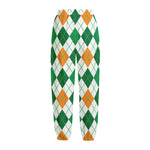 St Patrick's Day Argyle Pattern Print Fleece Lined Knit Pants