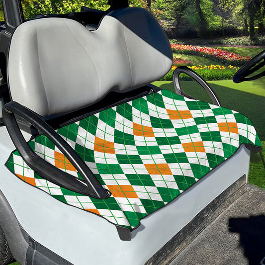 St Patrick's Day Argyle Pattern Print Golf Cart Seat Cover