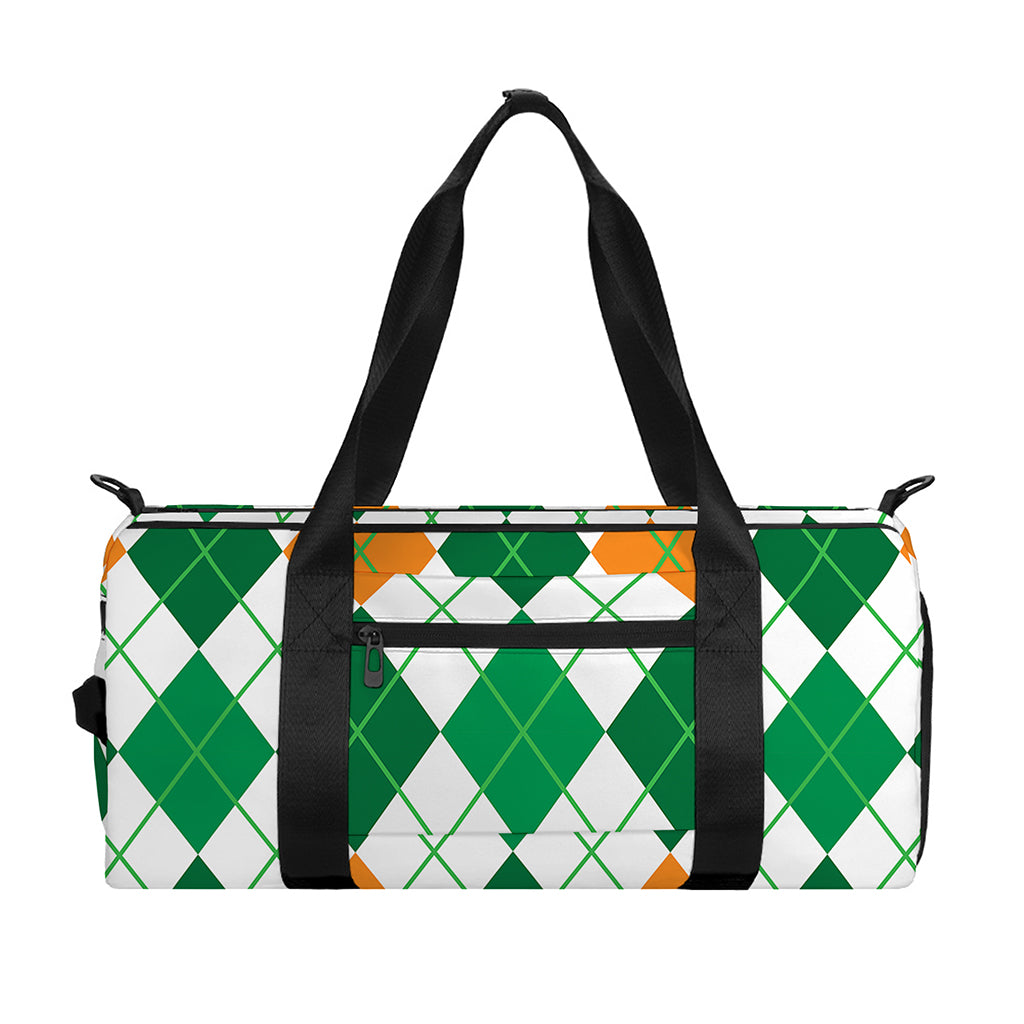 St Patrick's Day Argyle Pattern Print Gym Bag