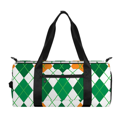 St Patrick's Day Argyle Pattern Print Gym Bag